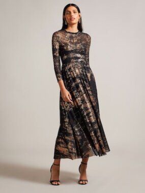 Ted Baker Iggiey Abstract Print Midi Dress